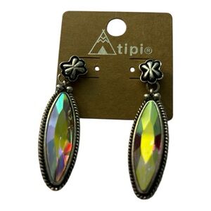 Iridescent‎ Silver Earrings